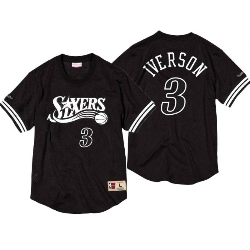Camisetas Allen Iverson, Philadelphia 76ers - Mitchell & Ness Black & White