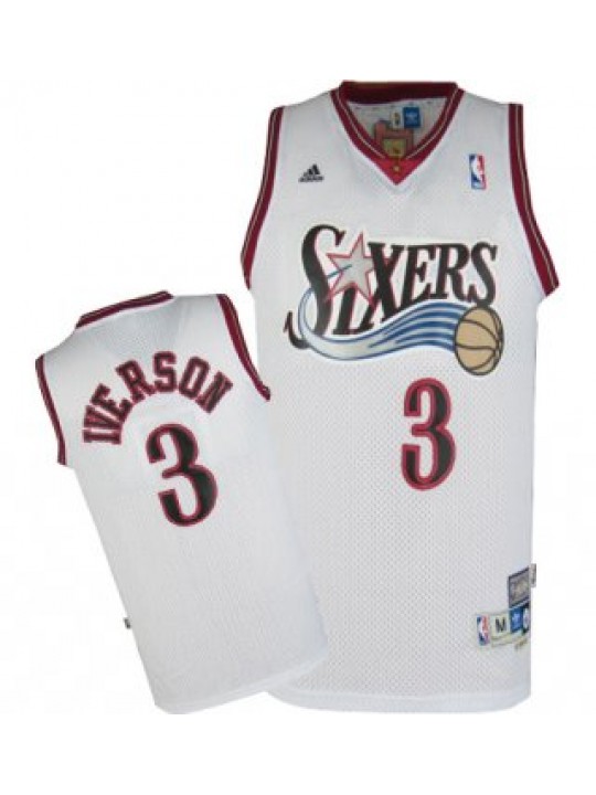 Camisetas Allen Iverson, Philadelphia 76ers [Blanco]